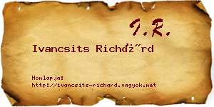 Ivancsits Richárd névjegykártya