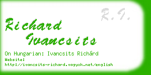 richard ivancsits business card